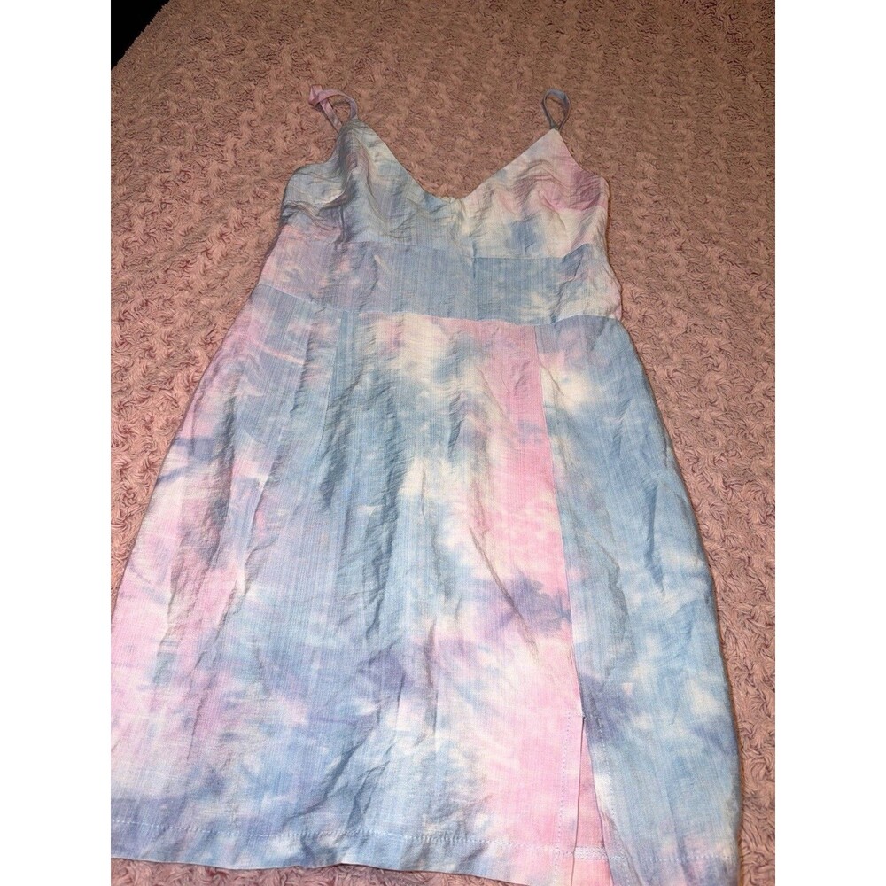 SHEIN Pastel Tie-Dye Mini Dress XS Pink Blue White Purple Adjustable Straps